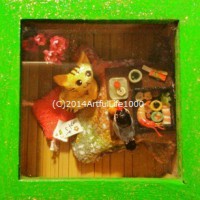 猫と桜文鳥のお正月